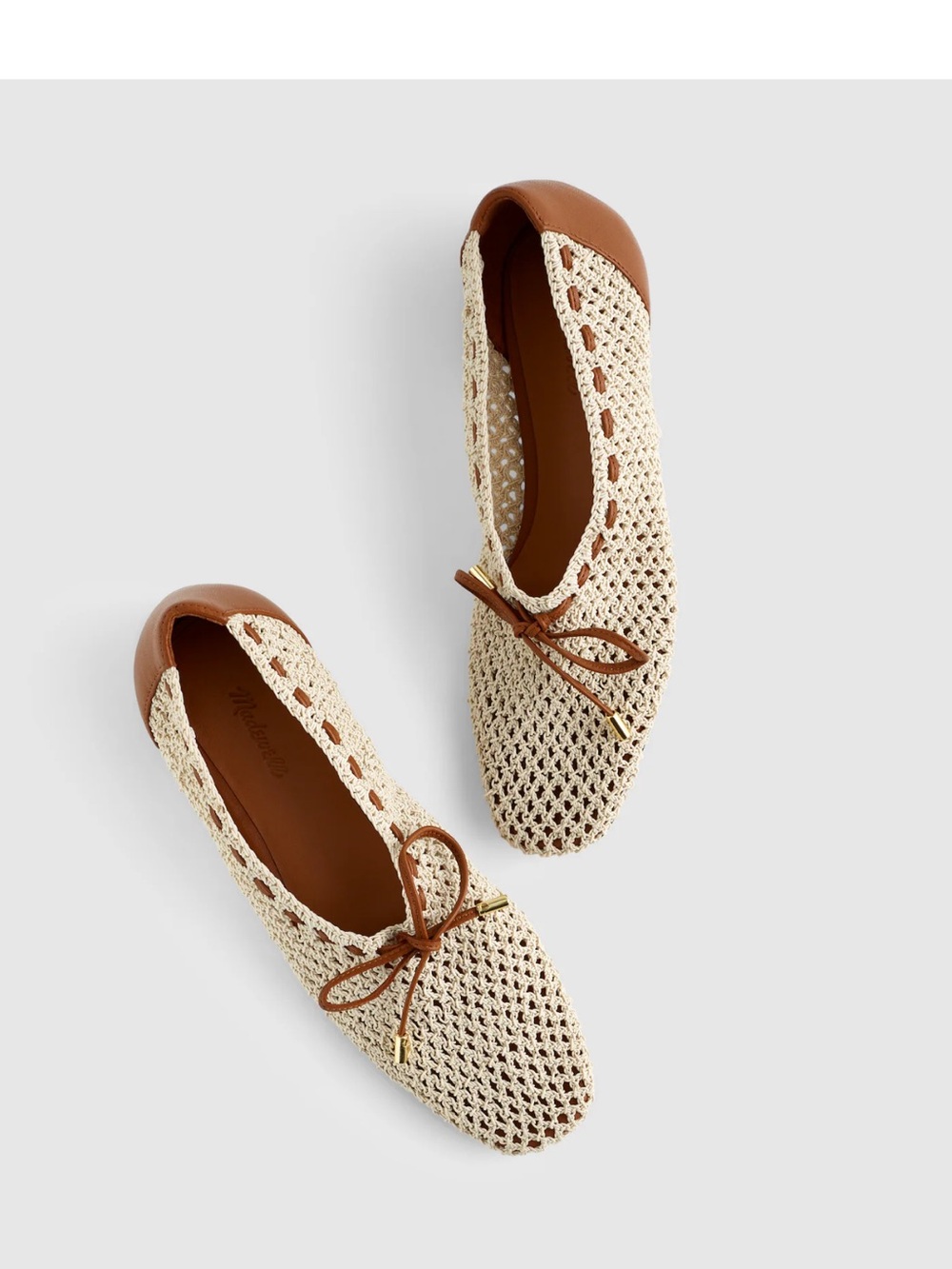 Madewell The Mylie Ballet Flat in Natural Fishnet Sz 7